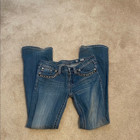 Miss Me Boot Cut Jeans with Embellished Pockets - Picture 1 of 9
